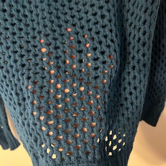 American Eagle Women’s Crochet Sweater, Teal Blue, Open-knit, Size Small - Picture 6 of 6